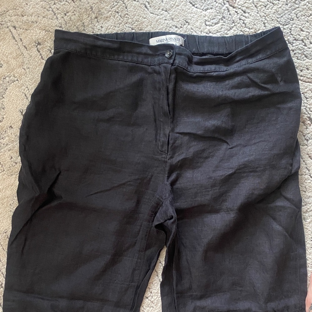 Black Linen Chinos
